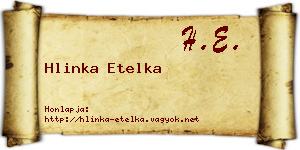 Hlinka Etelka névjegykártya